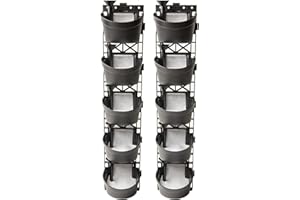 AgroSci Garden Wall Planter Kit for Outdoor Plants with Integrated Watering System, Modular Panels Mount as Vertical Garden Planter for Wall, Deck Rail or Fence, Black, 10 Pots 2 Frames