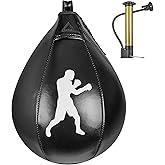 Benelabel Thickened Leather Speed Bag with Swivel Hanger and Inflator Boxing Speed Bags