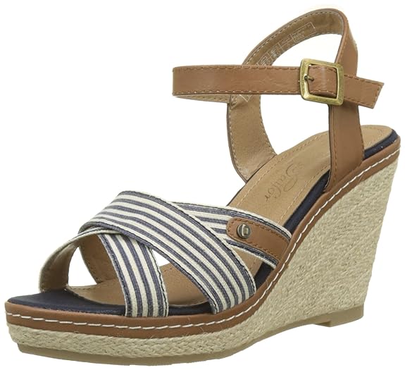 TOM TAILOR Damen 485200830 Riemchensandalen