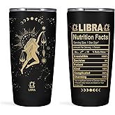 Libra Gifts for Women - 20 OZ Zodiac Cup, Astrology Tumbler, Witchy Gothic Gifts, Stainless Steel Insulated Constellation Cup