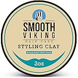 Hair Clay for Men, Best Pliable Molding Cream with Strong Hold & Matte Finish, Product for Modern Hairstyles- 2 OZ, Smooth Viking