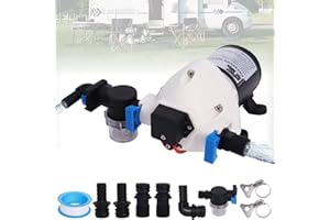 ZEJOOT Upgraded R3526144D RV Water Pump, 3.0 GPM 50-PSI 12V DC Triplex Diaphragm Self-Priming Water Pump with Strainer and Pressure Switch for RVs Boat Yacht Caravan (White)