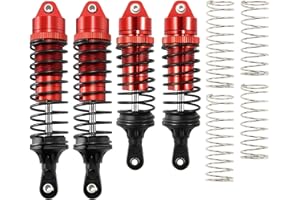 RCAWD Big Bore RC Shock for Slash 4WD 4x4 Upgrades Parts, 1/10 Stampede 4WD 4x4,Hoss 4WD 4x4，Rustler 4WD 4x4,4PCS Aluminum Full Metal Front Rear Shocks Absorber,Replace 5862 (Red)