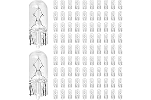 BTFO 100pcs 194 Light Bulb, Clear 194 Led Bulb License Plate Side Marker Lights w5w 1/4 Wedge Base 12V 5W t10 2825 Automotive Tag Car Signal Interior Tail Turn Brake Replacement