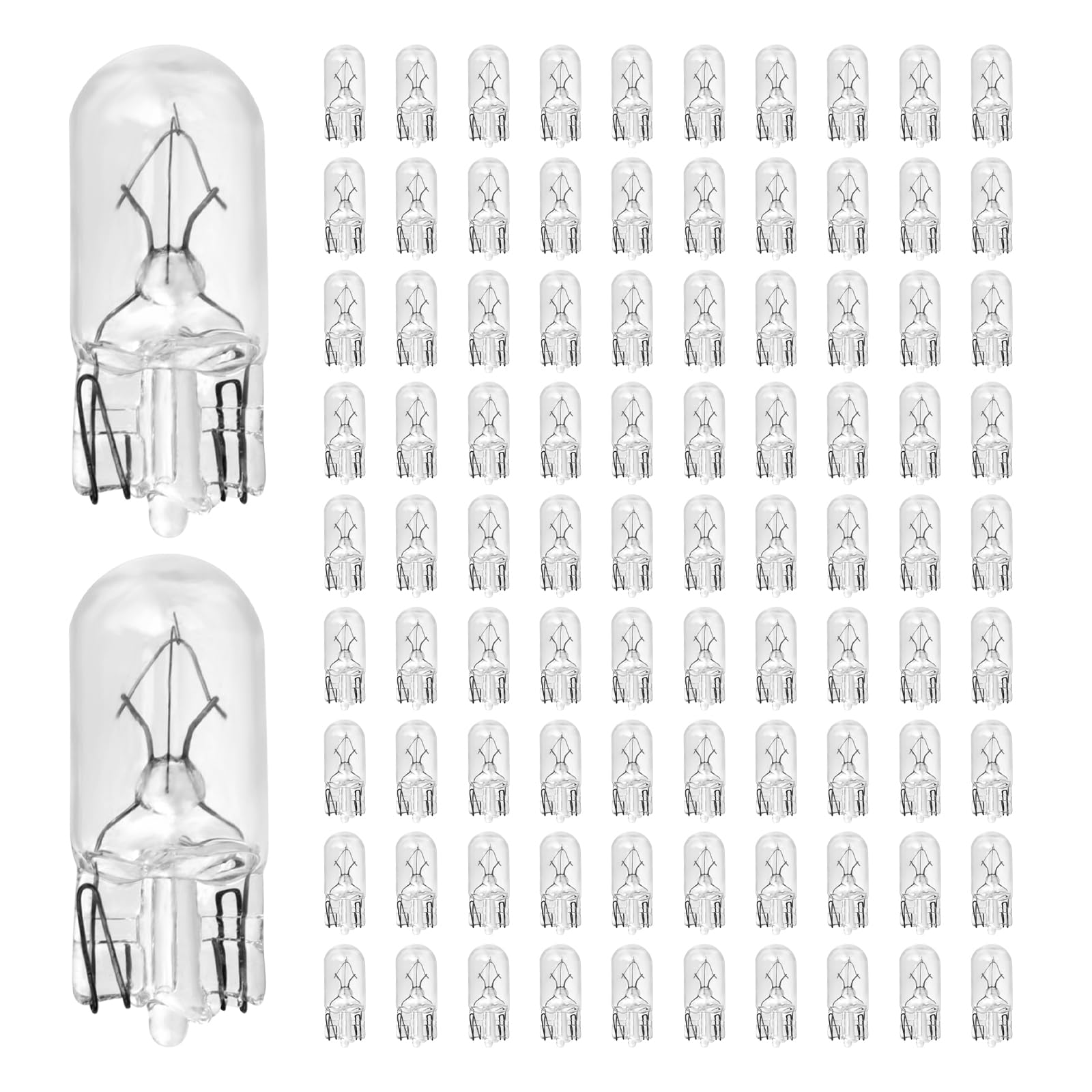 Photo 1 of 100pcs 194 Light Bulb, Clear 194 Led Bulb License Plate Side Marker Lights w5w 1/4 Wedge Base 12V 5W t10 2825 Automotive Tag Car Signal Interior Tail Turn Brake Replacement