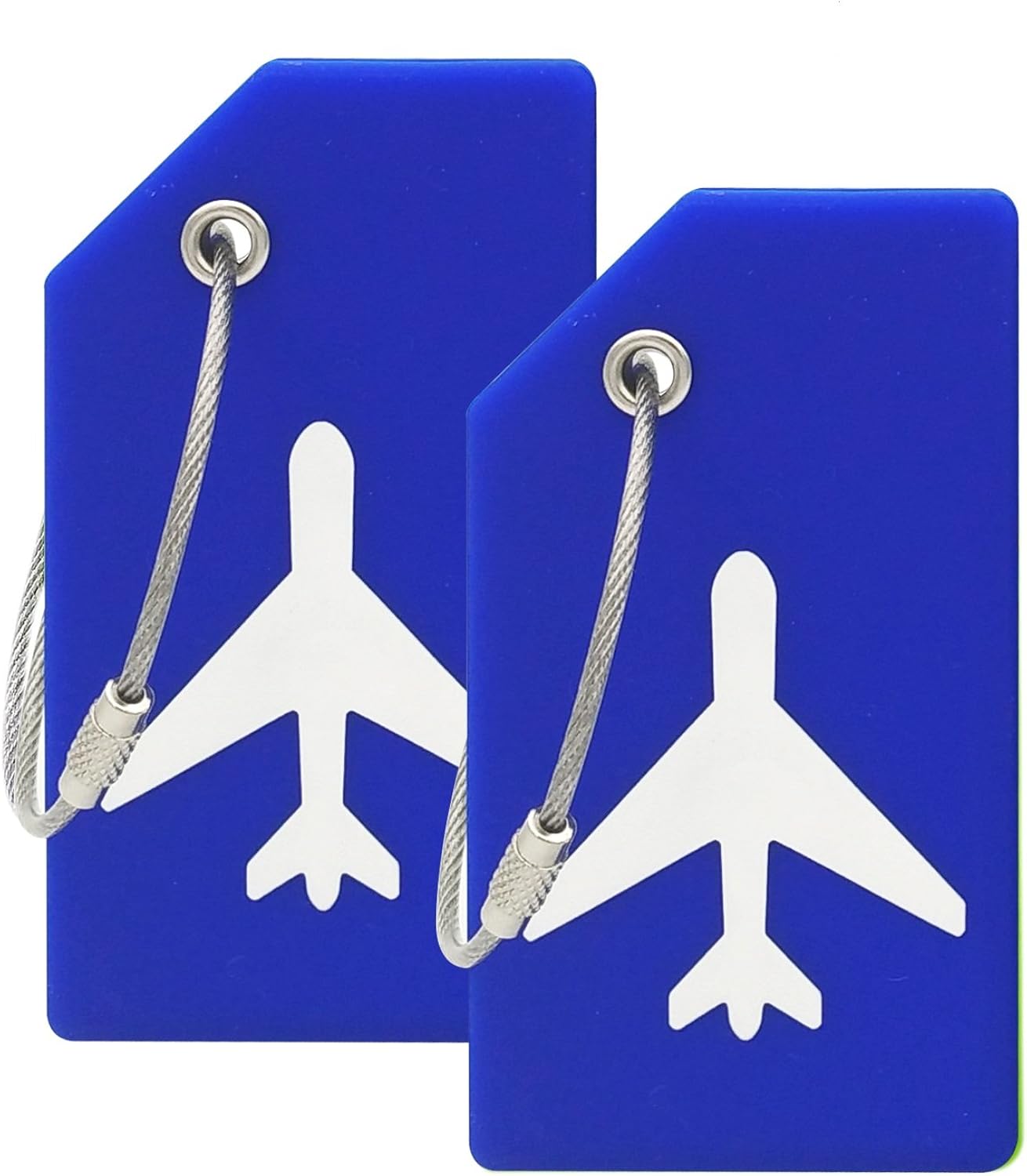  | Silicone Luggage Tag with Name ID Card Perfect to Quickly Spot Luggage Suitcase (Plane 2Pcs Blue) | Luggage Tags
