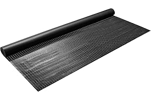 IncStores 1.6mm Thick Standard-Grade Nitro Garage Roll, Truck & Car Floor Mat, Flexible Vinyl Automotive Floor Mats for Garage, Workshop, Car Mats or Trailers, Diamond-Plate, Midnight Black, 7.5'x20'