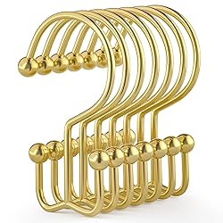 Goowin Shower Curtain Hooks, 12 Pcs Shower Curtain