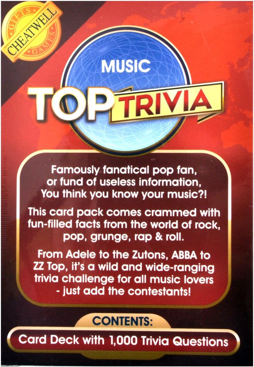 Cheatwell Games Music Top Trivia, Party Game, Family Game, Travel Game, Fun and Easy to Play, 1000 Music Questions - Image 5