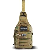 WOLFpak 9L Tactical Sling Bag Military Travel CCW Crossbody (OCP Camo) | Hiking Travel EDC Bag, 3-Way Carry Design, Internal Organization, Reinforced Dual Zippers, Adjustable Shoulder Strap