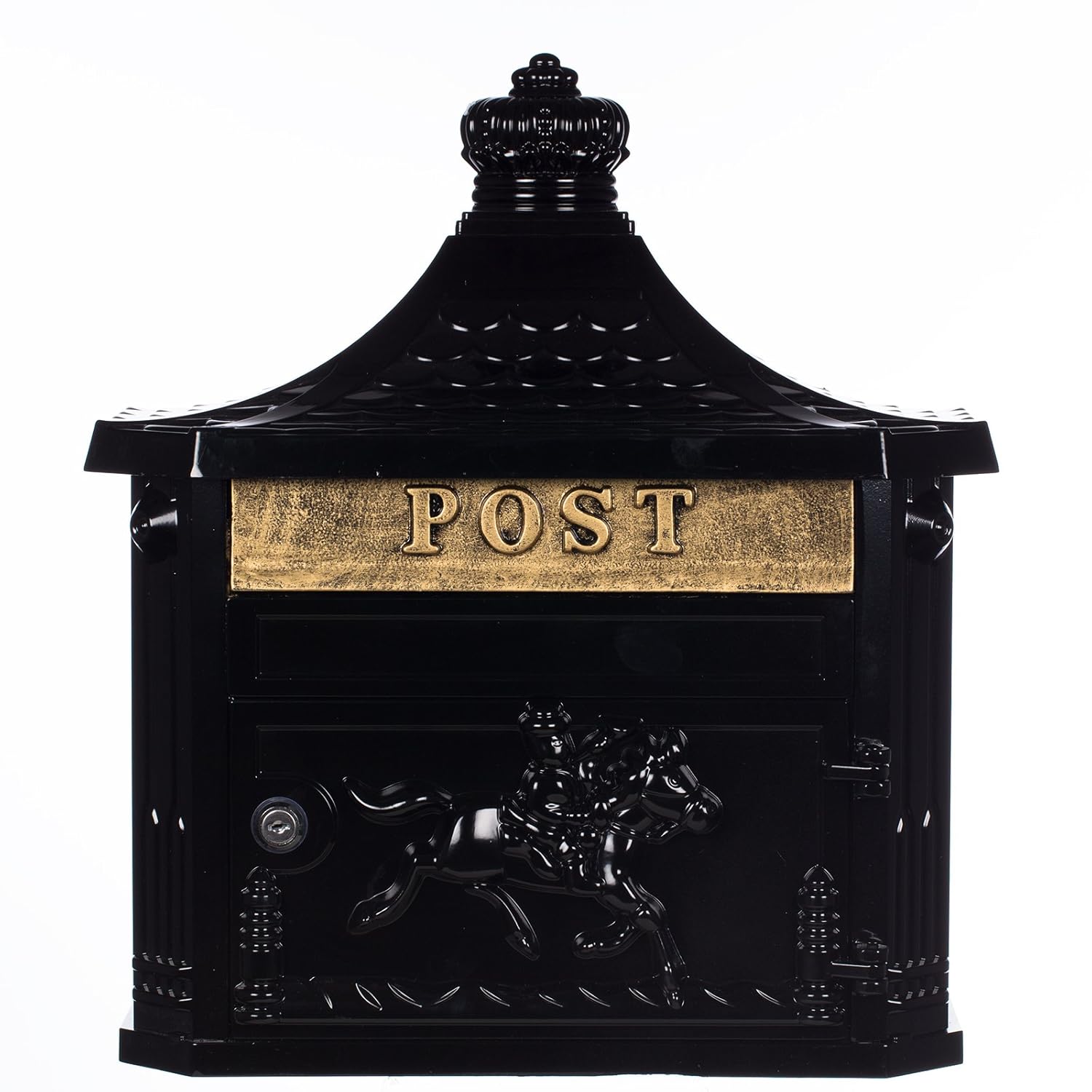 Antiker großer und sehr edler Briefkasten GLY 04 Antik Schwarz