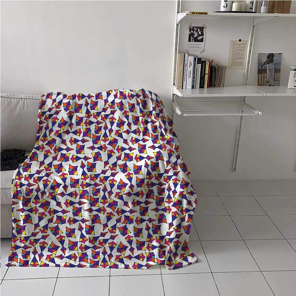Throw Blanket Colorful Cozy Luxury Blanket Abstract Shapes