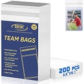 DEDC 200Pcs Team Set Bags Resealable Card Holder for Semi Rigid Card Sleeves Team Bags for Trading Cards Card Grading Fits Semi Rigid Sleeves