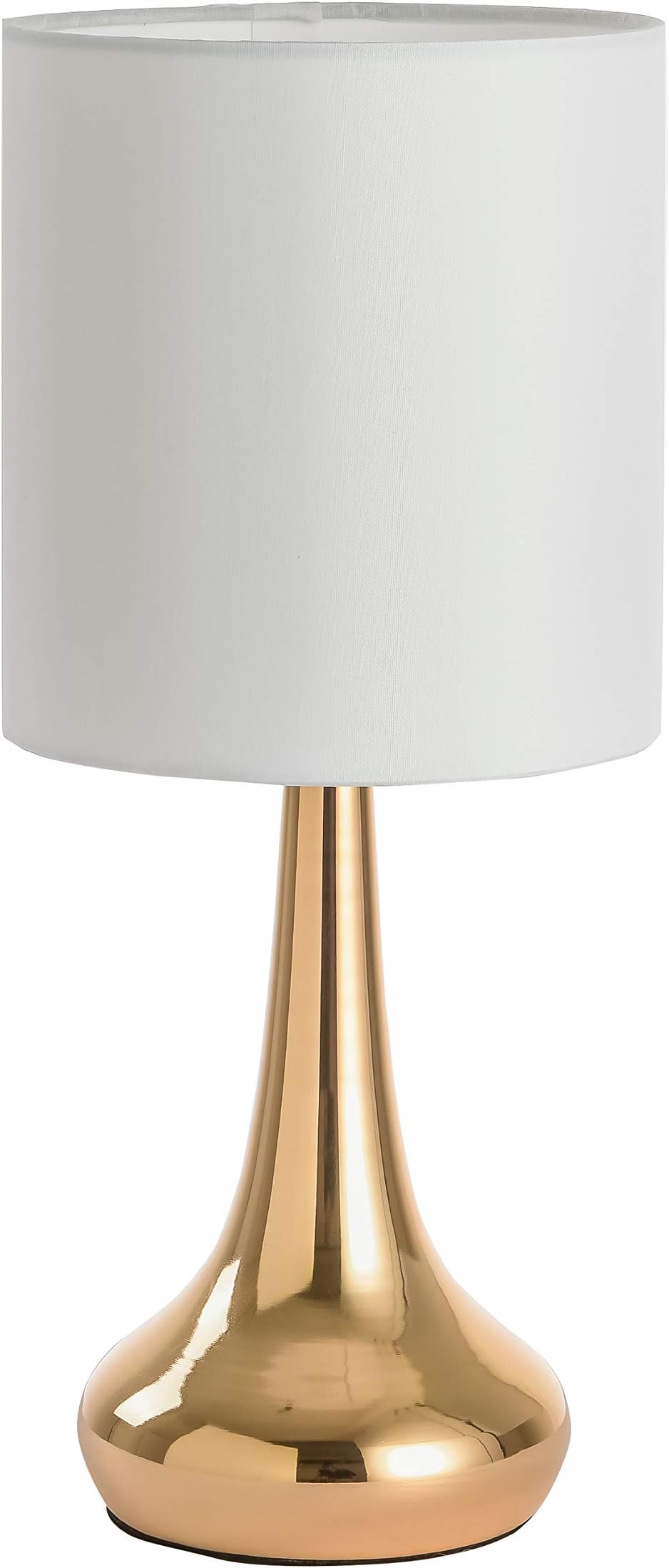FERWVEW Modern Small Gold Nightstand Lamps Bedside End Table Lamp, Accent Desk Lamp with White Shade Metal Base Night Lighting for Living Room Bedroom Dining Coffee Kitchen Entryway