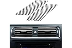 neynavy 20 PCS Car Auto Air Conditioner Vent Outlet Trim Strip, U-Shaped Plating Bright Strip, Auto Interior Moulding Trim Strip Line, Universal Car Air Vent Waterproof Bendable Clip Strip (Silver)