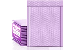 Fuxury Bubble Mailers 6x10" 100 Pack Small Bubble Shipping Envelopes Usable Size 6x9" #0 Cute Bubble Padded Mailer Thick Padded Envelopes for Mailing Jewelry,Makeup Lavender