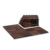 VICTORY RELAX Acacia Wood Patio Deck Tiles-9 Pcs 12