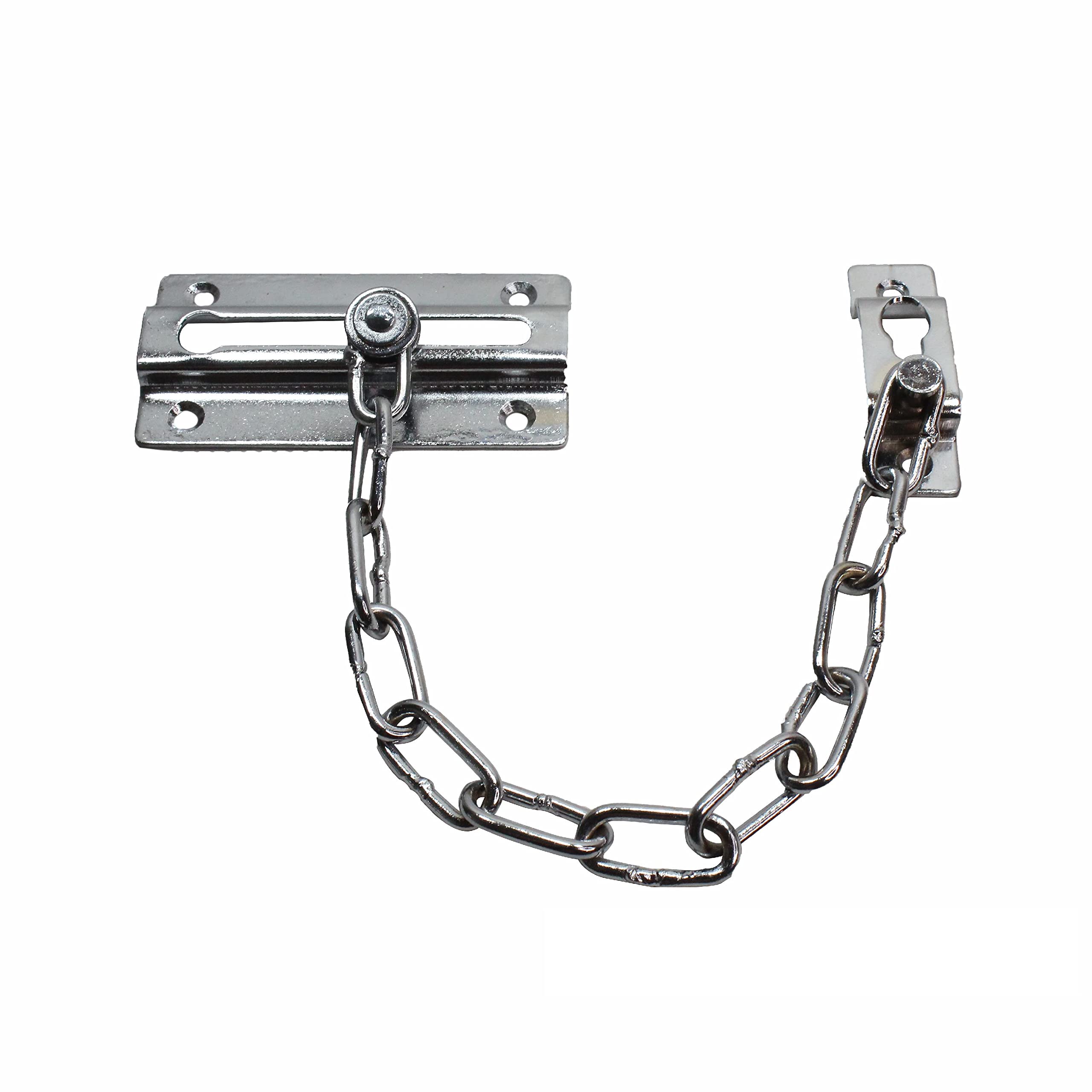 SUL Door Chain, Heavy Duty Front Door Chain with Lock Anti-Theft Chain Door Lock, Chrome Plated Slide Chain Restrictor Latch, Safety Door Chain Lock for UPVC Door Wooden Door with Screws (1 PK)