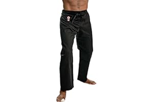 RONIN BRAND Ronin Medium Weight Karate Pants 100% Cotton 8oz – Traditional Drawstring – Black & White – Quality & Comfort for Training