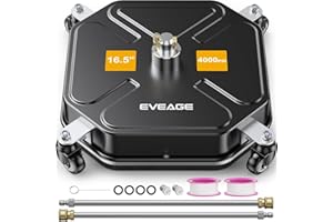 EVEAGE 16.5" Pressure Washer Surface Cleaner - Power Washer Surface Cleaner with 4 Wheels, Four Leaf Clover Design Stainless Steel Housing Power Washer Accessories with 2 Extension Wands