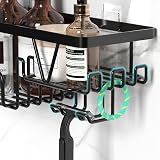 KEGII Shower Caddy with Soap Holder Self Adhesive 4 Pieces Black view 4