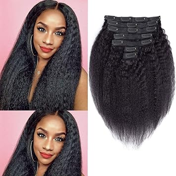 Amazon Com Comely Afro Kinky Straight Clip In Human Hair