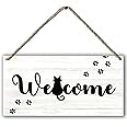 Amazon.com: Funny Black Cat Welcome Printed Wood Plaque Sign Wall ...