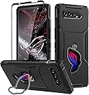 Fanbiya Armor Case for ASUS ROG Phone 5, 5 Pro Cover, Soft TPU with Built in Camera Protector, Dust Cover for Charging Port w