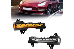 OKSIWA Sequential LED Daytime Running Lights For 2017-2023 Tesla Model 3,2020-2023 Model Y, Unique Design Dual-Colors DRL With Starting Animated Dynamic Amber Turn Signal led fog lights for tesla