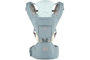 YIYUNBEBE Baby Carrier, Ergonomic 6-in-1 Baby Carrier with Hip Seat for Newborn Infant Toddler, Adjustable Detachable Baby Holder Carrier for Dad Mom