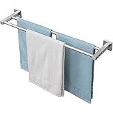 Double Towel Bar for Bathroom Wall, 24 Inch Double Towel Racks for Bathroom Wall Mounted, Heavy Duty Bathroom Towel Holder Stainless Steel Towel Rod, Brushed Nickel