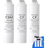Waterdrop 𝐖𝐃-𝐓𝟑-𝐑𝐂𝐌 Replacement Filter 1-Year Combo, Pack of 2 CF Filters and 1 CBM Filter, Replacement for 𝐖𝐃-𝐓𝟑-𝐌 Tankless Reverse Osmosis Water Filter System (𝟐*𝐂𝐅 + 𝟏*𝐂𝐁𝐌)