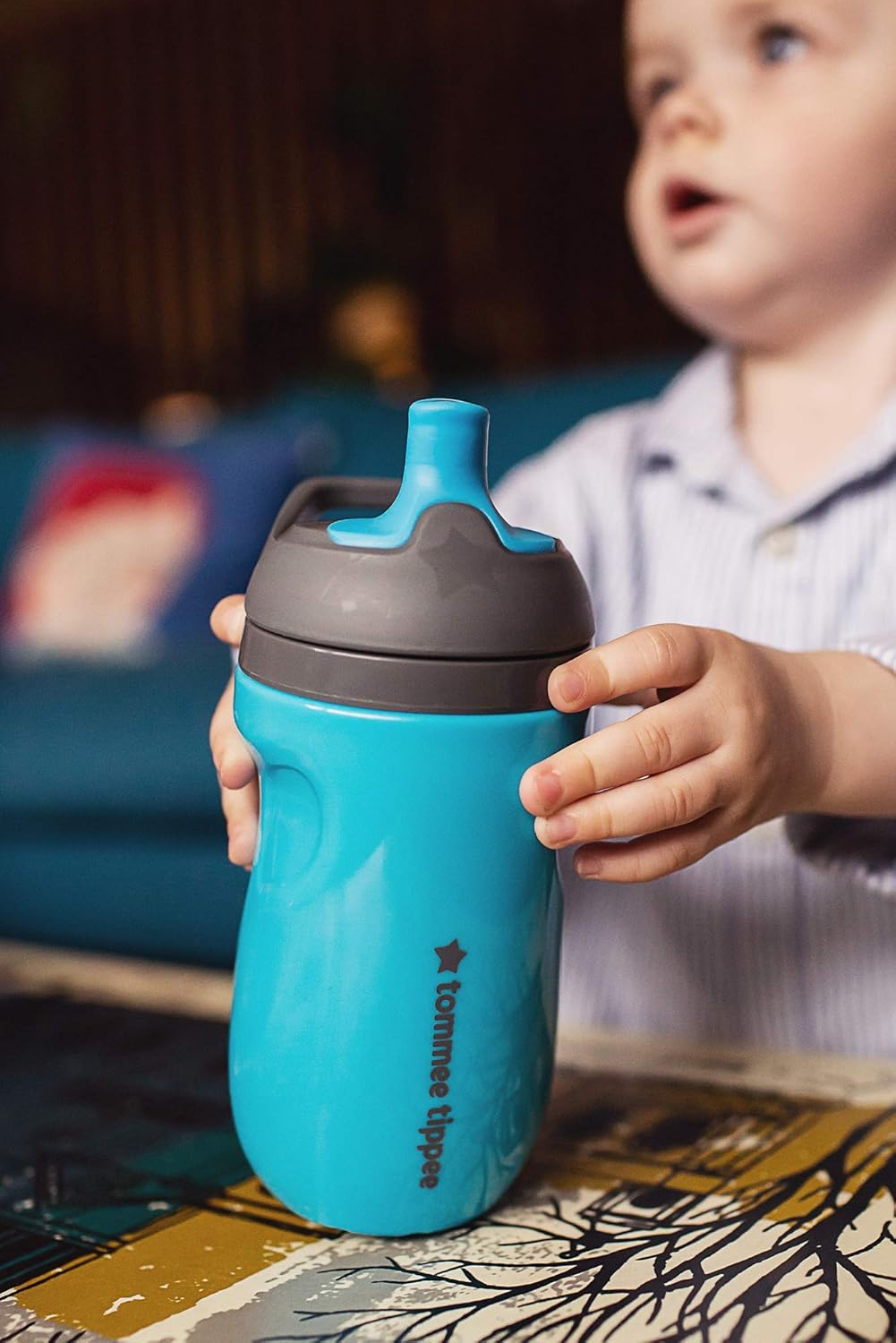 Tommee Tippee Insulated Sportee Toddler Water Bottle with Handle, Boy - 12M+, 2ct, Blue & Orange: Baby