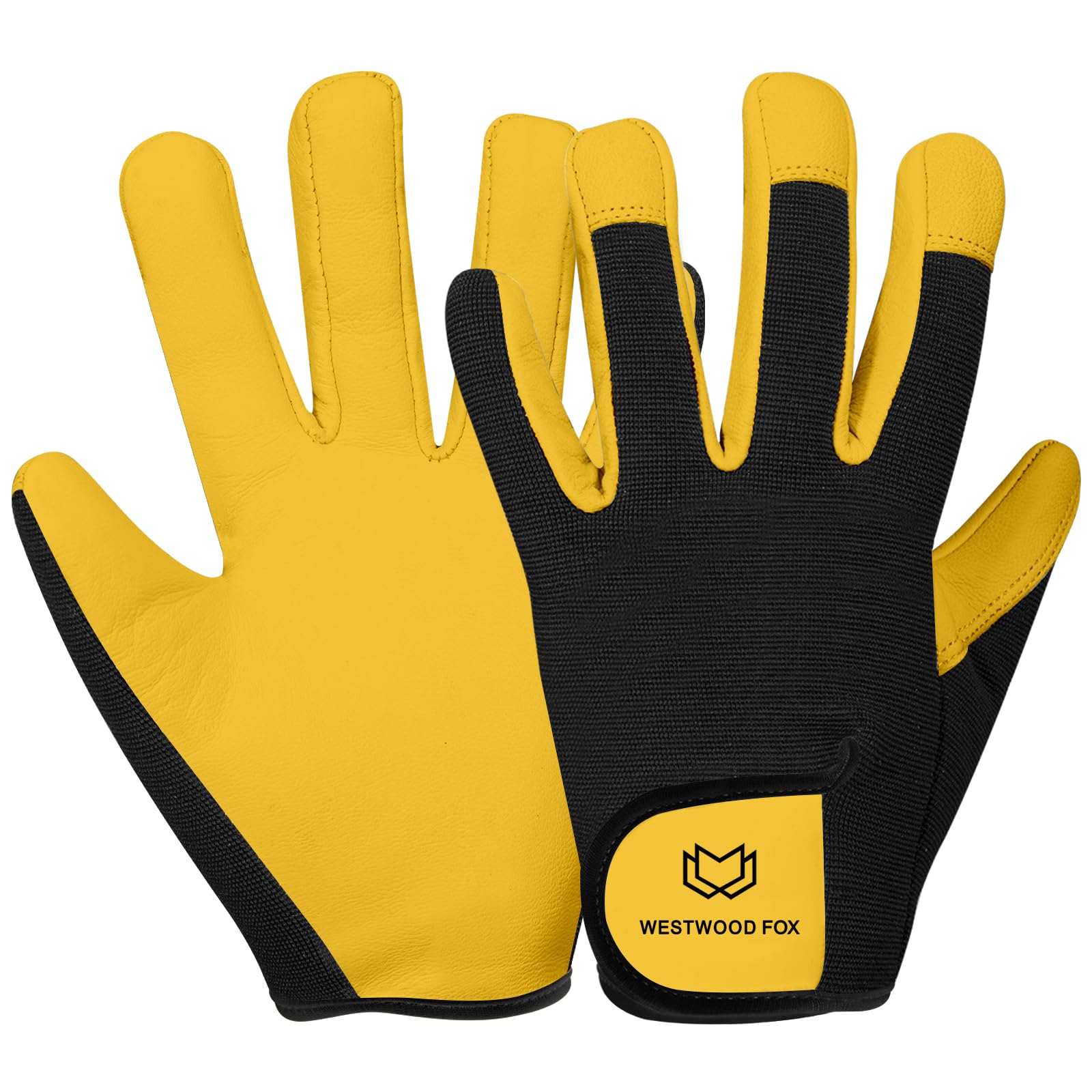 Gardening Gloves Leather Thorn Safety Working Heavy Duty Work Gloves for Women and Men Garden Tools Mechanic Breathable Gardener Non-Slip Rigger Gloves Protective Gift (Yellow, S (Pack of 1)) — image 1