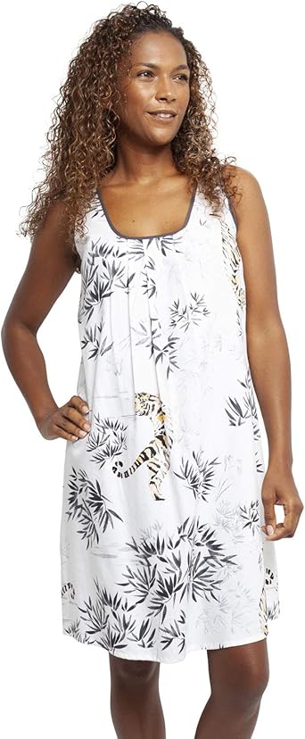 white tiger print dress