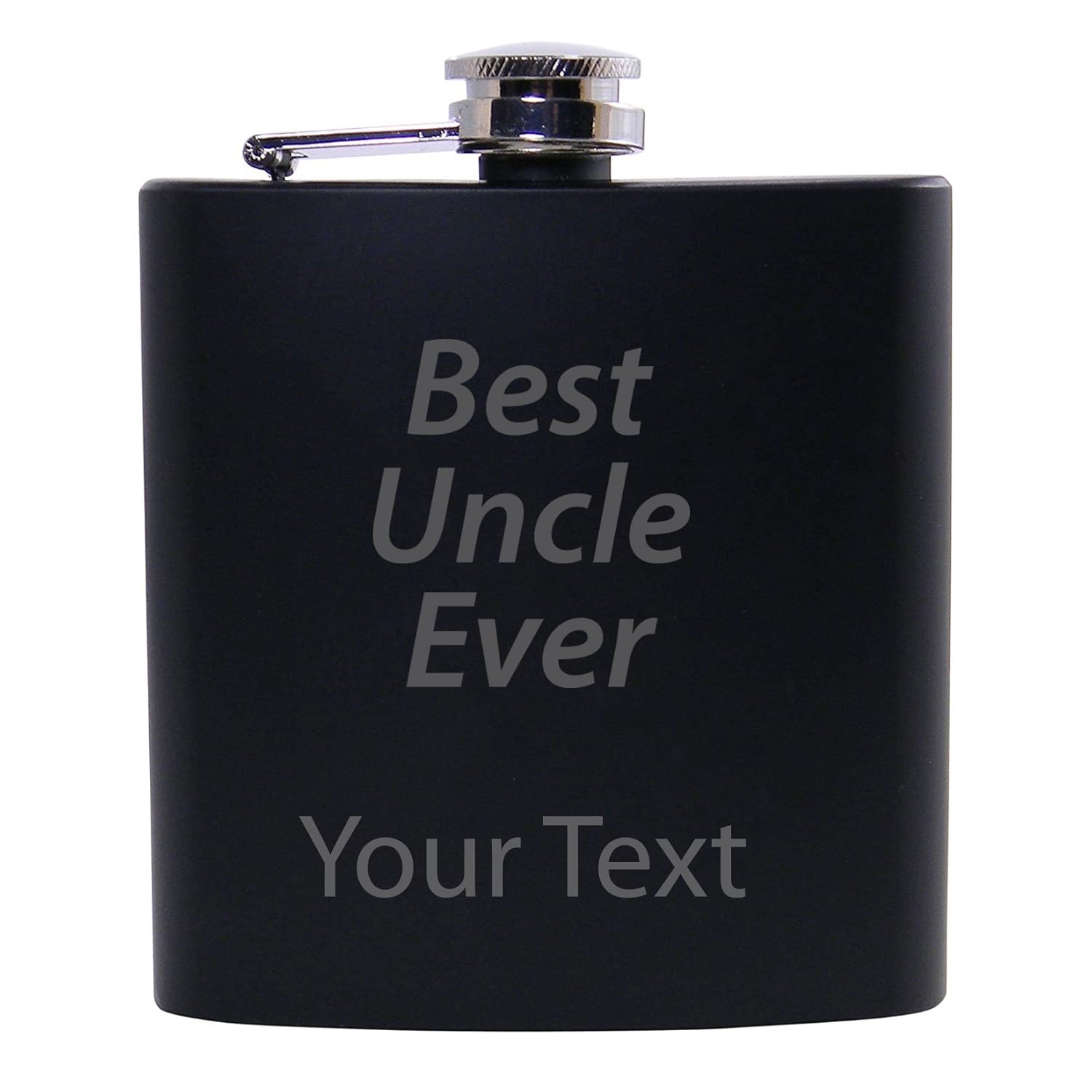 Personalizedカスタムbest Uncle Everブラックステンレススチールヒップカスタマイズ可能なフラスコ B06x9pv475 フラスコ スキットル 日本限定モデル Zoning Es