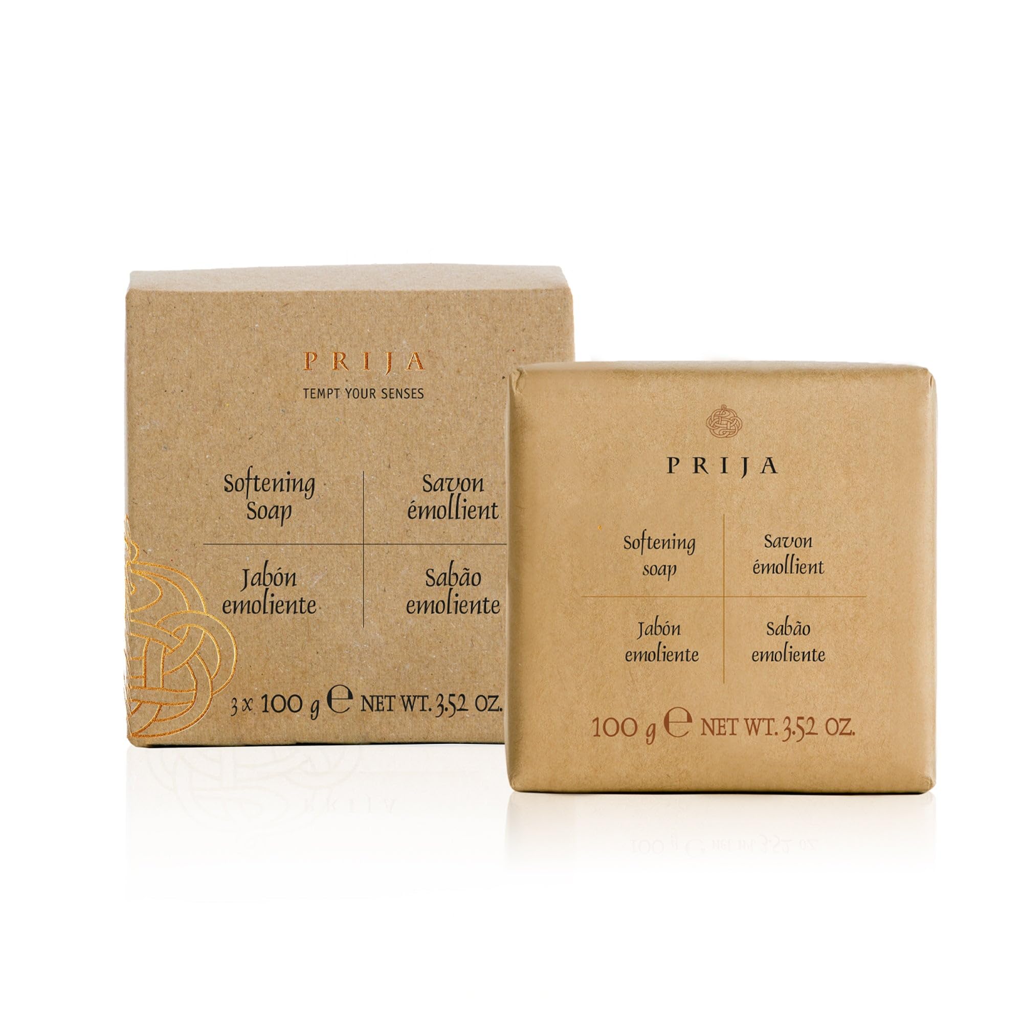 Prija Softening Vegetable Soap Gift Pack for Hand Cleansing and Moisturising, Premium Enriched Hydrating Hand Soap with Vegetable Glycerin in Travel Size 3 x 100g