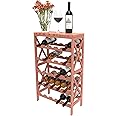 Wine Rack - Freestanding Wine Bottle Holder with Tabletop for Kitchen, Bar, Dining or Living Room - 25 Bottle Rack Made of Wood by Lavish Home