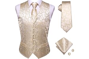 Hi-Tie Silk Mens Suit Vest and Tie Set Paisley Floral Jacquard Formal Dress Waistcoat For Tuxedo Wedding Party Business