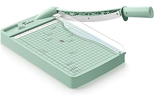Firbon 12" Guillotine Paper Cutter, Heavy Duty 12-Sheet Capacity Trimmer for Cardstock, Photos, Scrapbooking, Office, Classroom, Studio (Morandi)