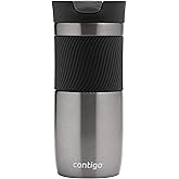 Contigo Byron Snapseal Travel Mug, Stainless Steel Thermal mug, vacuum flask, leakproof tumbler, coffee mug with BPA free Easy-Clean Lid, 470 ml, Gunmetal