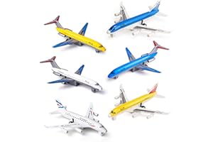 Bigefeixu Airplane Toys, Metal Plane Pull Back Airplane Toys for 3 4 5 6 Years Old Boys Girls, Die Cast Aircraft Plane Models, Kids' Play Vehicles Aeroplane Airplanes for Kids Birthday Gifts (6P)