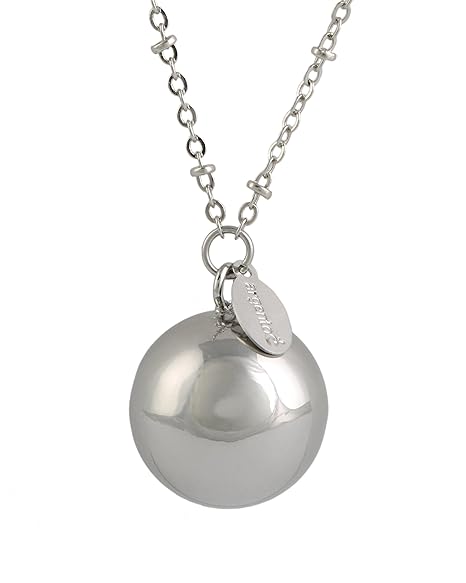 KLANGKUGEL ENGELSRUFER MEXIKANISCHE BOLA ANHÄNGER Rhodium-Metal