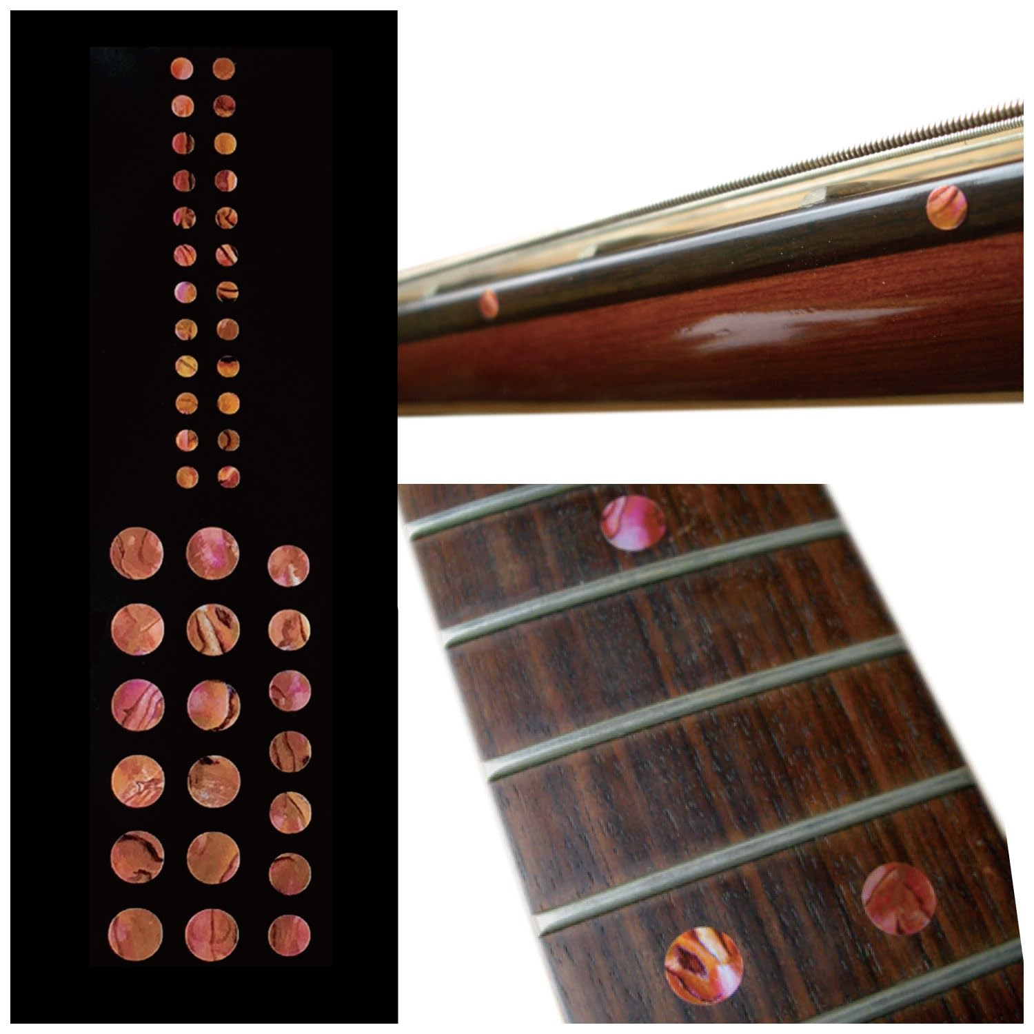 Inlay Sticker F-085CD-RD-AZ Fret Markers for Guitars & Bass - Custom Dots Set - Abalone Red