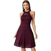 Allegra K Lace Cocktail Dress for Women's Elegant Halter Wedding Guest Bridesmaid Party Dress