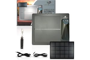 FarmLite Solar Automatic Chicken Coop Door | 3.00W Energy Efficient Solar Chicken Coop Door | 5000 mAh Battery Powered Auto Chicken Coop Door with Timer, Light Sensor and Remote Control