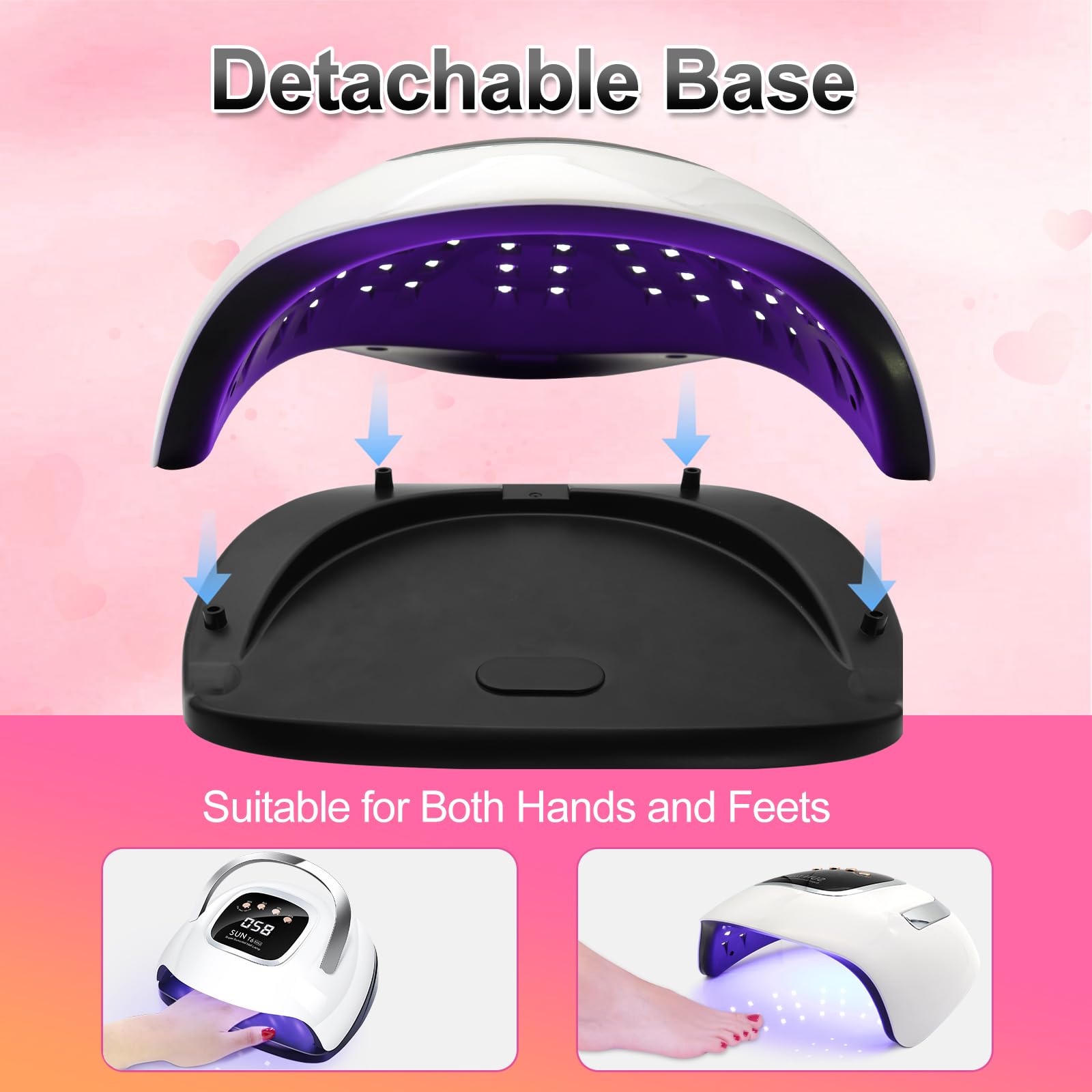 LKE LKE UV Nail Lamp, Dryer 220W Light for Nails with 4 Timers LED Lamp Gel Polish Kit Professional Art Tools Automatic Sensor