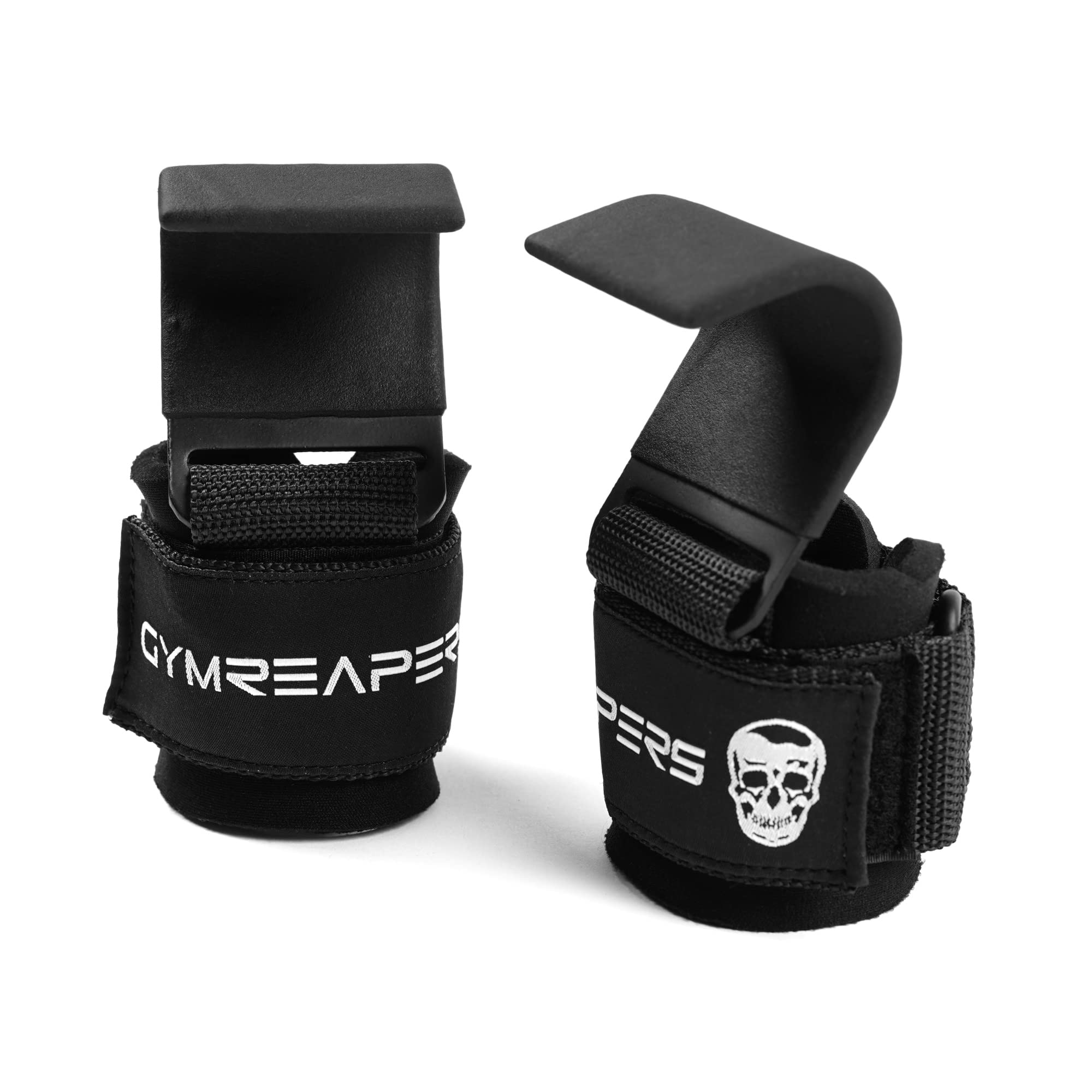 Gymreapers Weight Lifting Hooks (Pair), Heavy Duty Power Wrist Straps Hand Grip Support For Deadlifts, Pull Ups, Shrugs - Gym Gloves For Men and Women