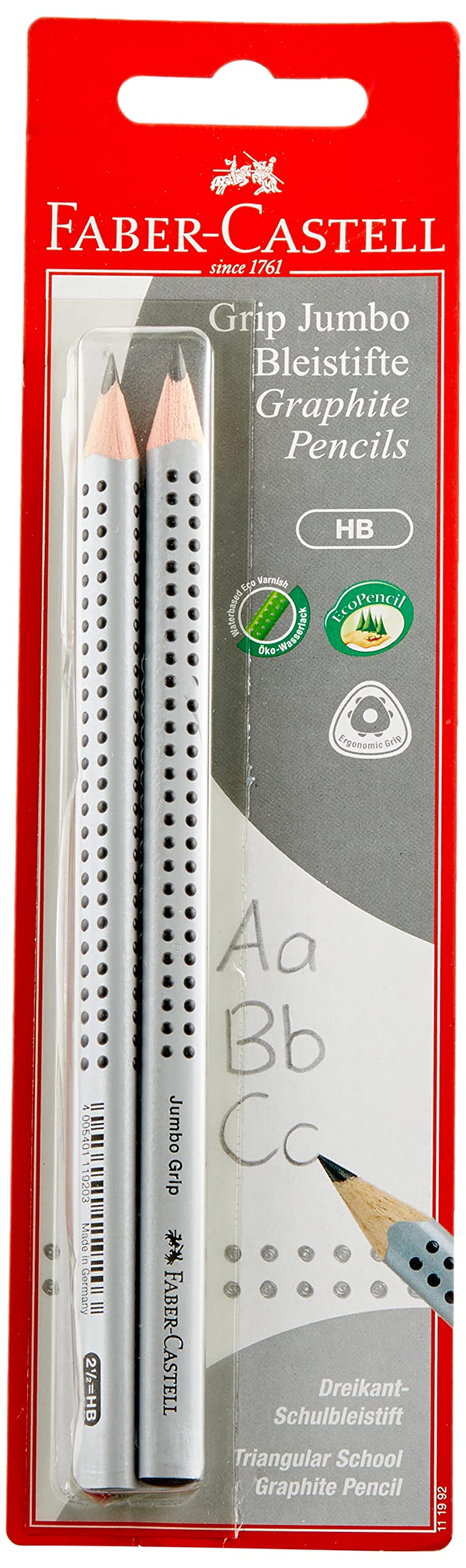 Faber-Castell Jumbo Grip HB 111992 Pencil Set of 2