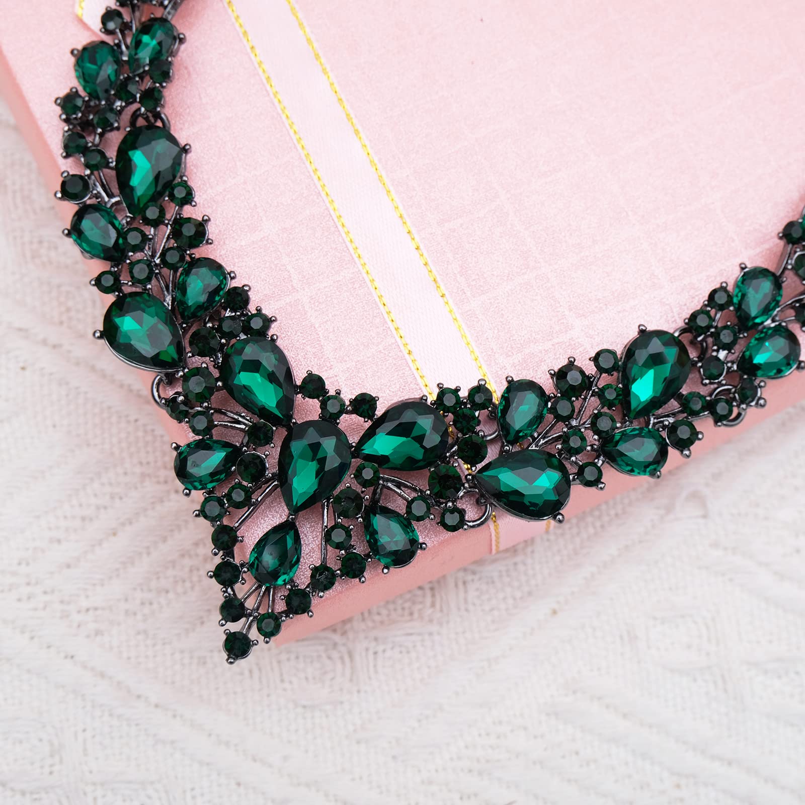 CSY 4 Pcs/Set Austrian Crystal Necklace Earrings Bracelet Ring Bridal Jewelry Sets for Brides Wedding Party Costume Accessories Gifts for Women